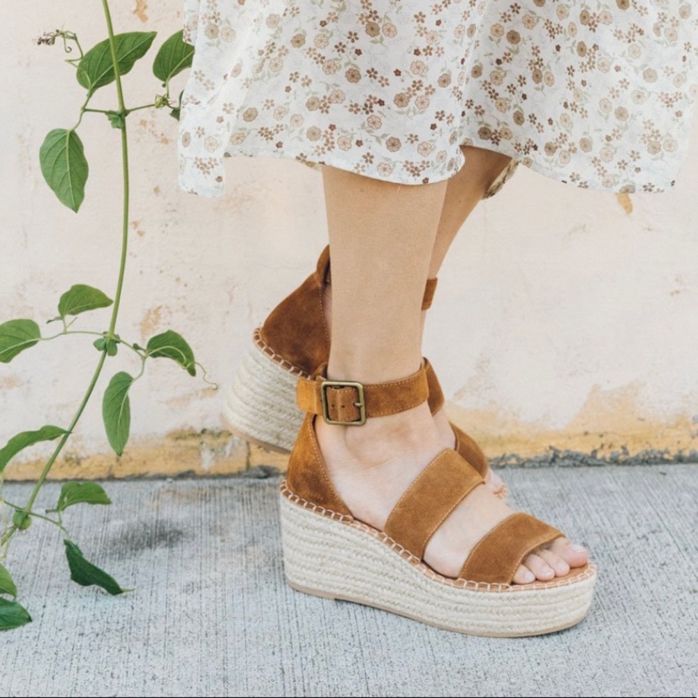 Soludos Palma Platform Sandal in Walnut - Worn twice